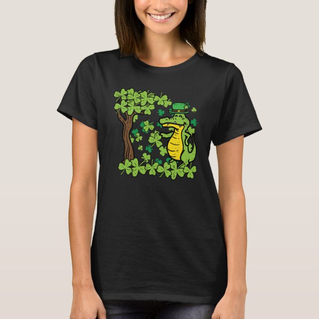 Camiseta St Patrick Day Alligator Shamrock Saint Pattys Men (Anverso)