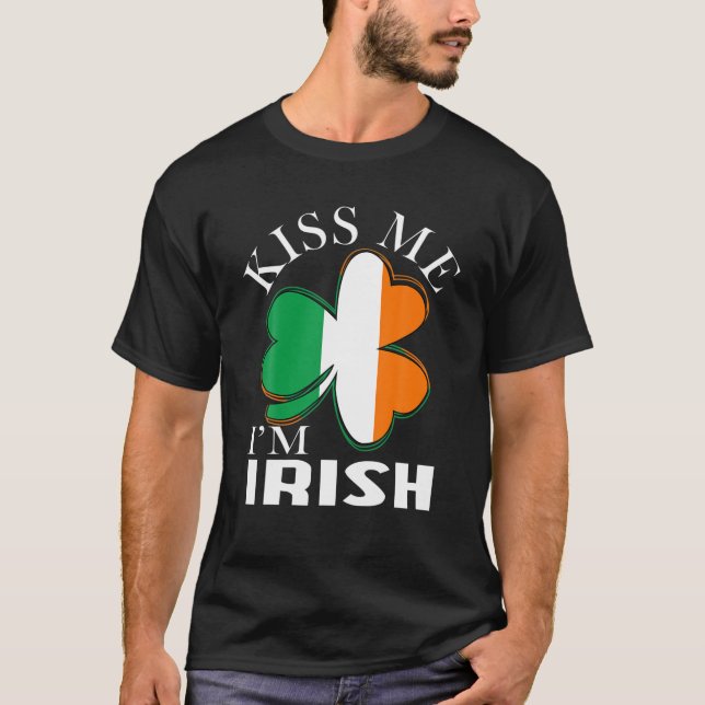 Camiseta St Patrick Day Funny me besa soy Gi Lantano Clover (Anverso)