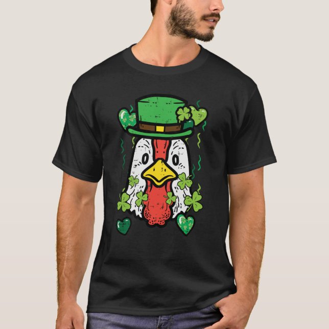 Camiseta St Patrick Day Irish Chicken Saint Paddys Farm Men (Anverso)
