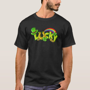 Camiseta St Patrick Day Lucky Con El Arcoiris Y S De Zapato