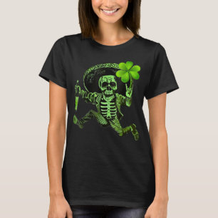 Camiseta St Patrick Day Skeleton Bebe Wine Clover Shamr