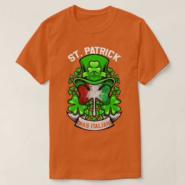 Camiseta St Patrick Era Italiano Shamrock Leprechaun Irish  (Diseño del anverso)