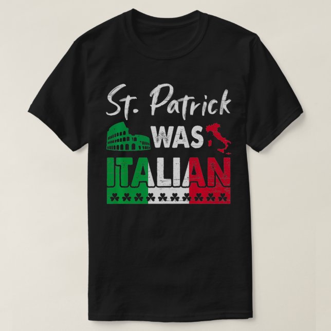 Camiseta St. Patrick fue italiano St. Patrick's Day Shamroc (Diseño del anverso)