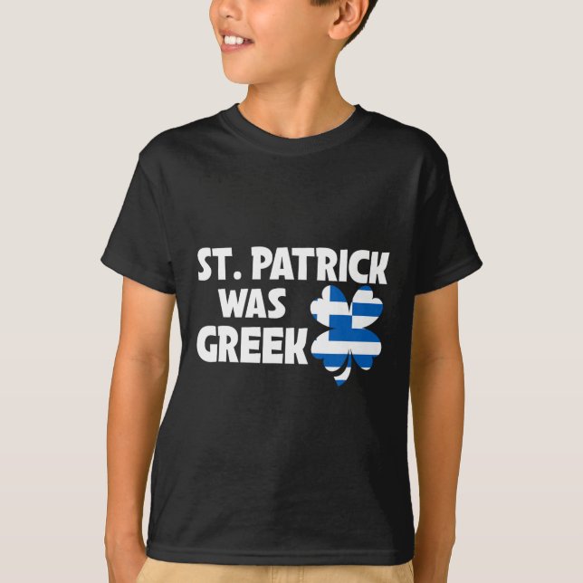 Camiseta St Patrick Fue La Bandera Griega Patriótica St Pat (Anverso)
