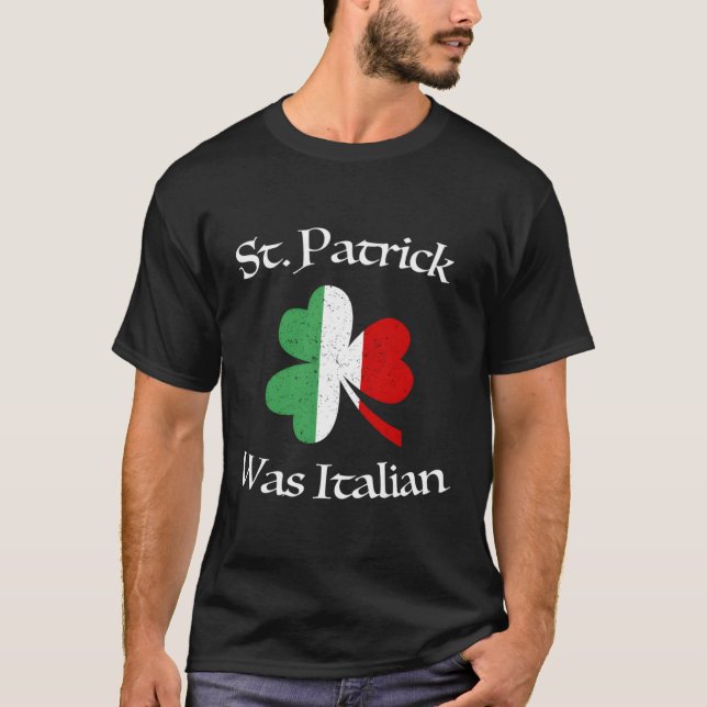Camiseta St Patrick fue la bandera italiana de Shamrock Ita (Anverso)