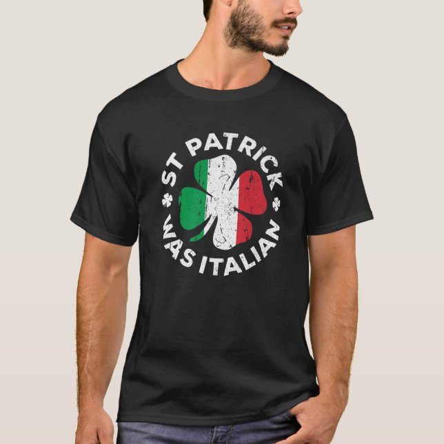 Camiseta St Patrick fue la bandera italiana de Shamrock Ita (Anverso)
