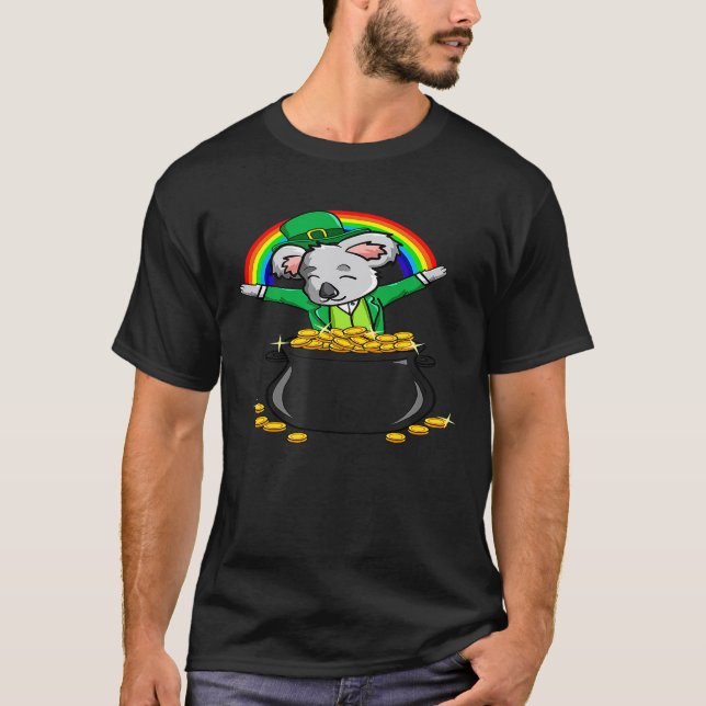 Camiseta St Patrick Koala Pot Of Gold Lucky Rainbow Adults  (Anverso)