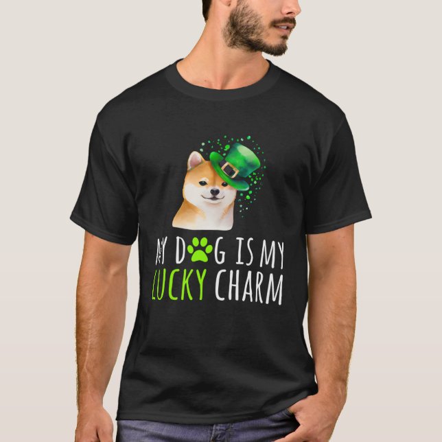 Camiseta St Patrick s Day Corgi Lucky Charm Leprechaun Sham (Anverso)