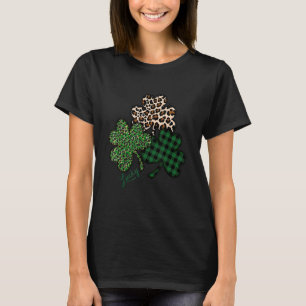 Camiseta St Patrick S Day Funny Buffalo Plaid Leopard Shamr