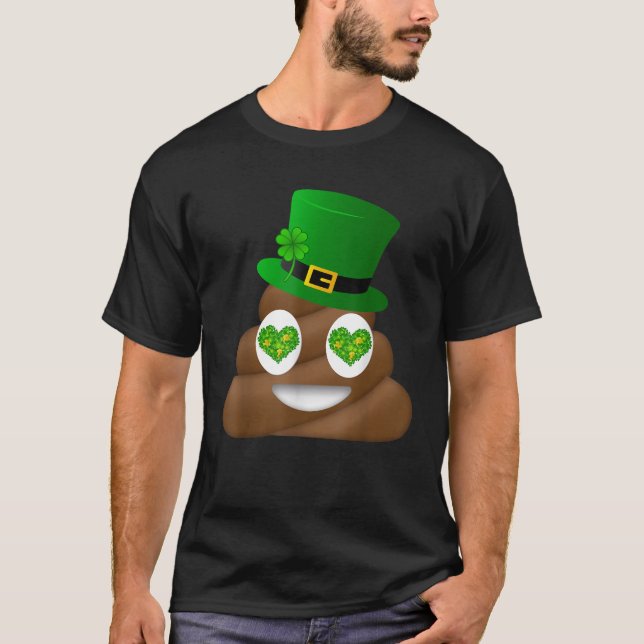 Camiseta St Patrick s Day Funny Poop Cute Saint Poo Irish P (Anverso)