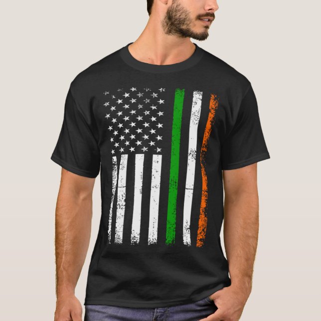 Camiseta St Patrick s Day Ireland s Irish American Flag (Anverso)