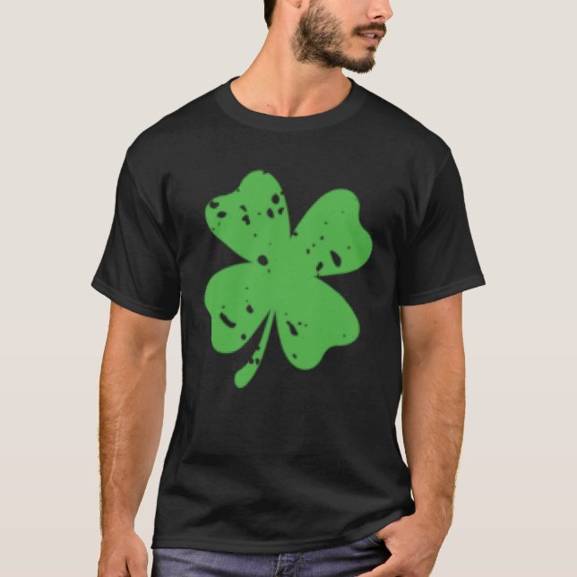 Camiseta St Patrick s Day Lucky Green C Left Chest Shamrock (Anverso)