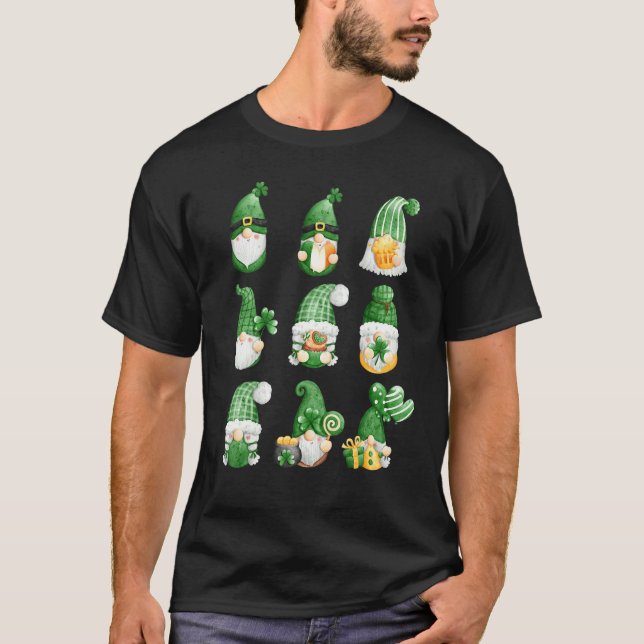 Camiseta St Patrick S Day Shamrock Gnome Cute Collection Lu (Anverso)