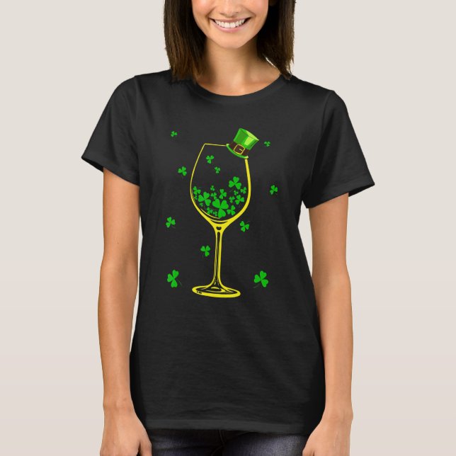 Camiseta St Patrick S Day Shamrock Wine Gline Lover Wo (Anverso)