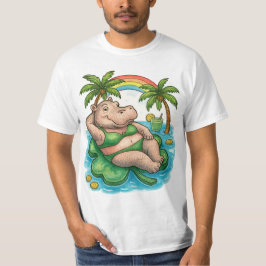 Camiseta St. Patrick’s Tropical Pool Party for Hippo lovers