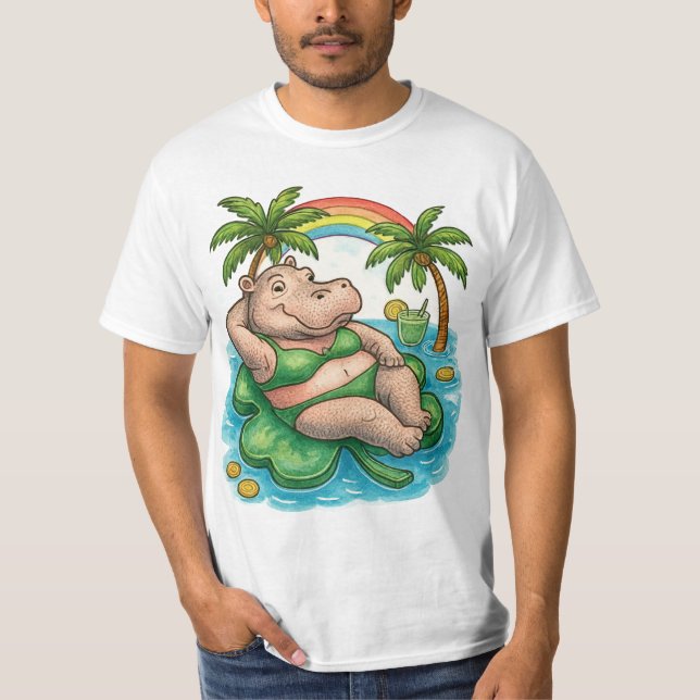 Camiseta St. Patrick’s Tropical Pool Party for Hippo lovers (Anverso)