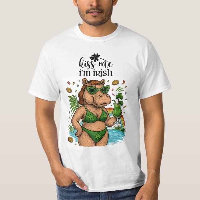 Camiseta St. Patrick’s Tropical Pool Party for Hippo lovers (Anverso)