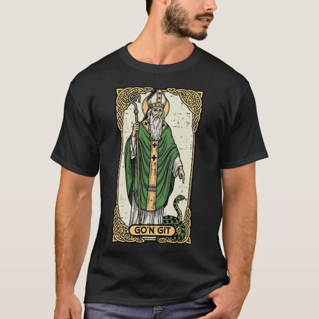 Camiseta St Patrick Snake Gon Git Card Saint Pattys (Anverso)