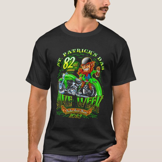 Camiseta St Patrickâ€™S Day Bike Week Daytona Beach Florida (Anverso)