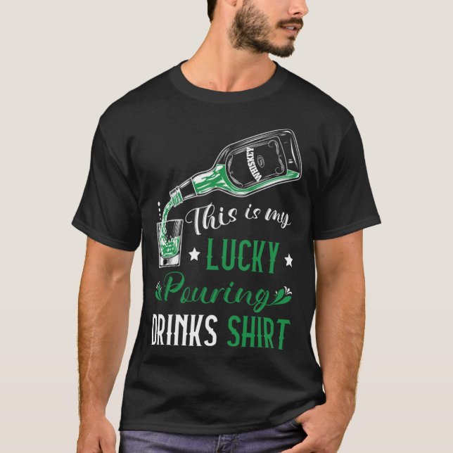 Camiseta St Patricks Bartender Lucky Pouring Bebidas Barten (Anverso)