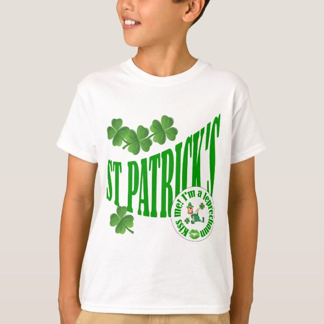 Camiseta St Patrick's, bésame soy un leprechaun (Anverso)