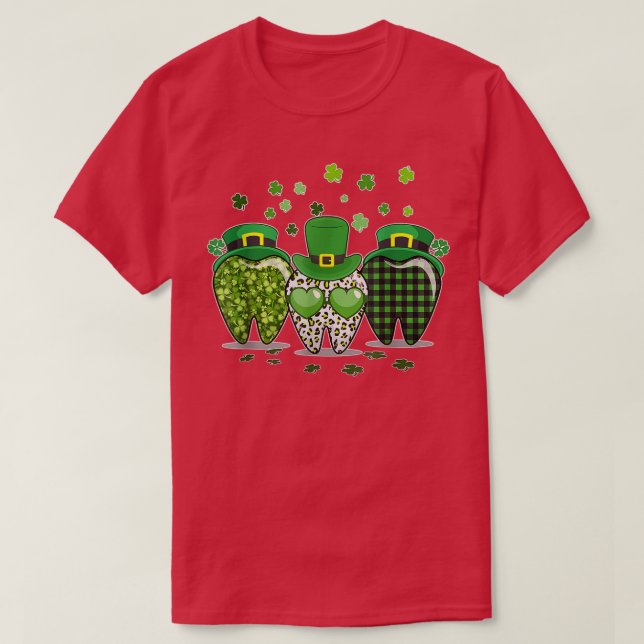 Camiseta St Patrick's Day 2023 Cute Plaid Dental Assi (Diseño del anverso)
