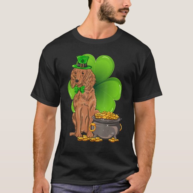 Camiseta St Patrick's Day American Water Spaniel Shamrock P (Anverso)