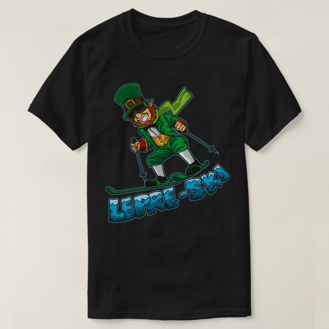 Camiseta St Patricks Day Apres Ski Pun Skip LepreSki (Diseño del anverso)