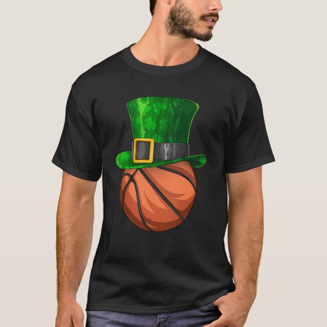 Camiseta St Patrick's Day Basketball Leprechaun Shamrock (Anverso)