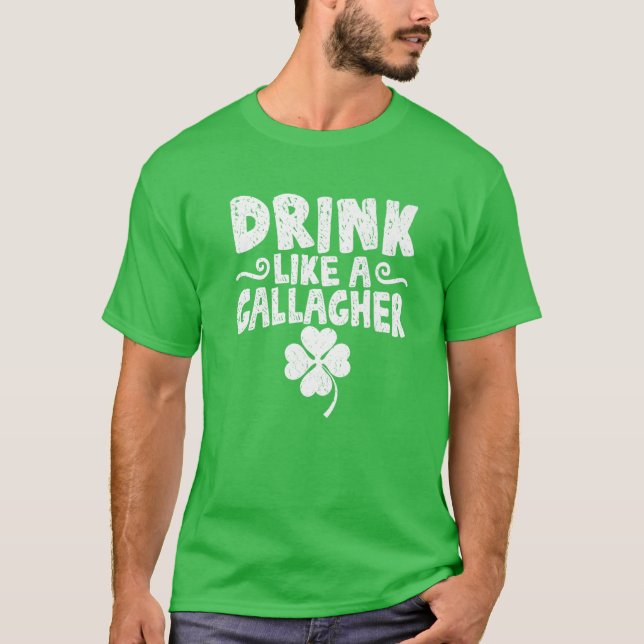 Camiseta St. Patrick's Day Beinking Gallagher Irish Shamroc (Anverso)