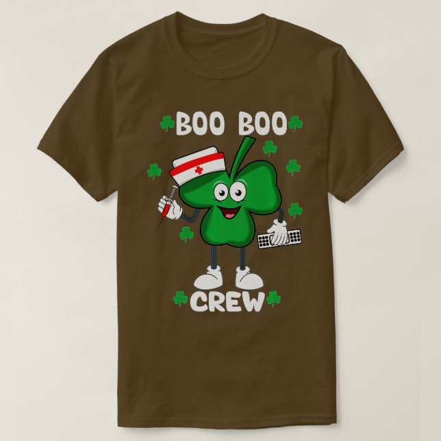 Camiseta st Patricks day boo boo tripulación enfermera sham (Diseño del anverso)