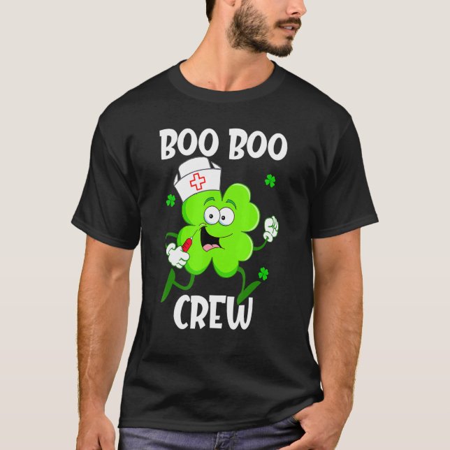 Camiseta St Patricks Day Boo Crew Cute Chamrock Nurs (Anverso)