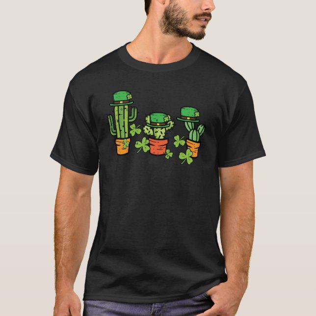 Camiseta St Patricks Day Cactus Saint Paddys Pattys Men Wom (Anverso)