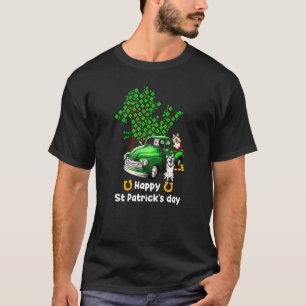 Camiseta St Patricks Day Camión Shamrock Paw Perros Mujeres