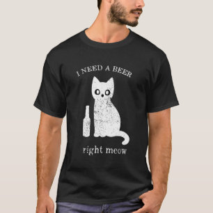 Camiseta St. Patricks Day Cat Necesito Una Cerveza Derecha