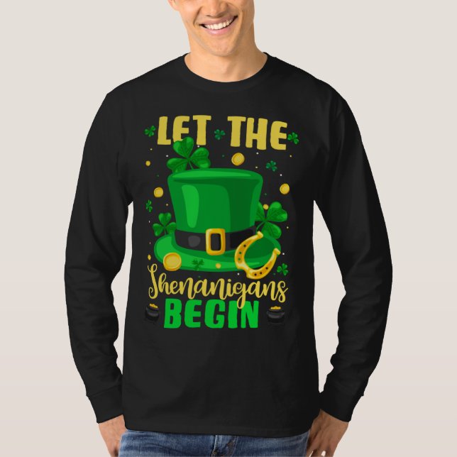 Camiseta St Patricks Day Costume Let Shenanigans Begin Lepr (Anverso)