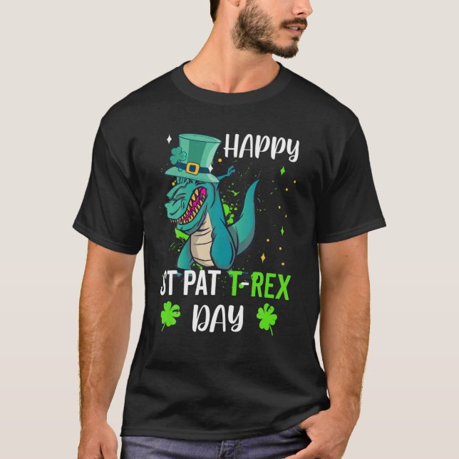 Camiseta St, Patrick's Day Dab Trex dan suerte (Anverso)