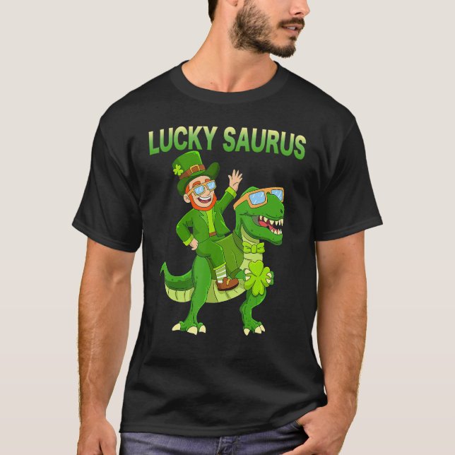 Camiseta St Patricks Day Dinosaur Happy St Pat Trex Boys Gi (Anverso)