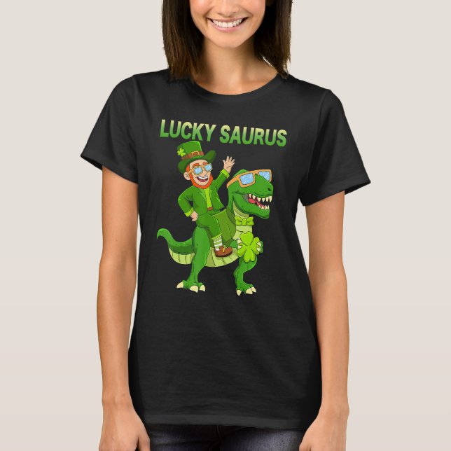 Camiseta St Patricks Day Dinosaur Happy St Pat Trex Boys Gi (Anverso)
