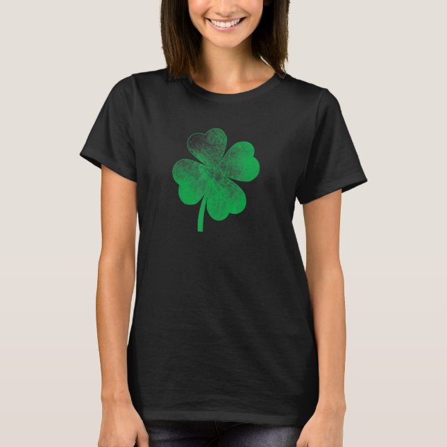 Camiseta St Patricks Day Distressed Shamrock Saint Paddy's  (Anverso)