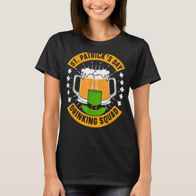 Camiseta St Patrick's Day Drinking Squad St Patricks Day Ir (Anverso)