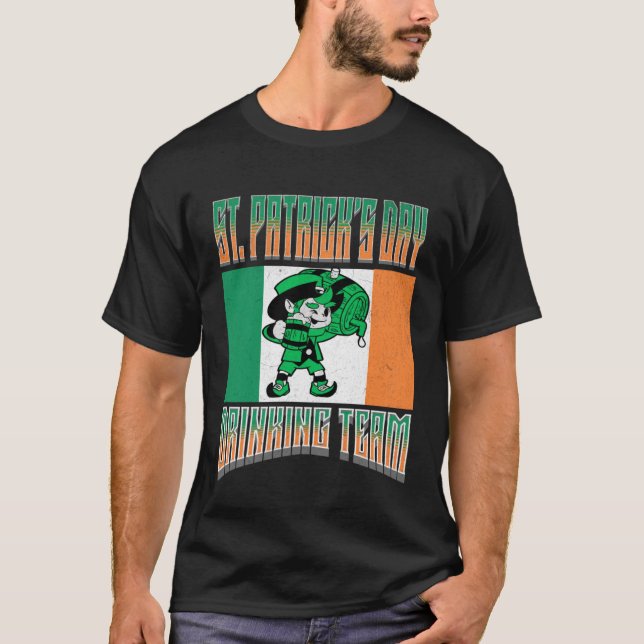 Camiseta ST Patrick's Day Drinking Team  Leprechaun Irish M (Anverso)