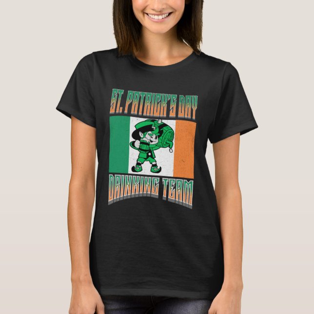 Camiseta ST Patrick's Day Drinking Team  Leprechaun Irish M (Anverso)