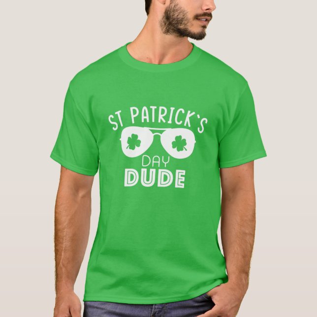 Camiseta St Patrick's Day Dude Gafas de sol divertidas con  (Anverso)