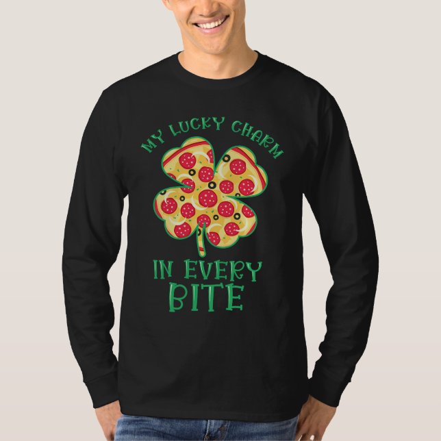 Camiseta St Patrick's Day Fast Food Shamrock Pizza Saint Pa (Anverso)