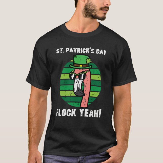 Camiseta St Patricks Day Flamingo Flock Yeah Saint Paddys P (Anverso)