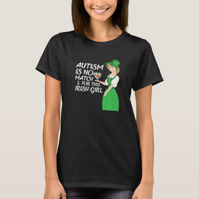 Camiseta St Patricks Day Four Leaf C Irish Girl Autism Awar (Anverso)