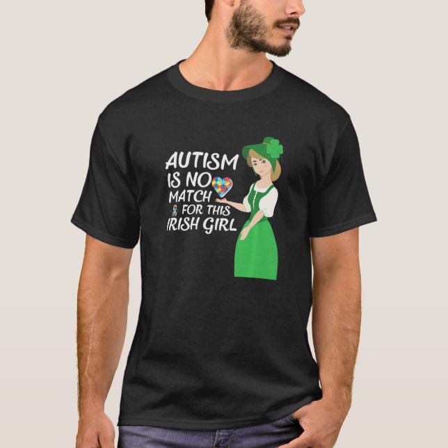 Camiseta St Patricks Day Four Leaf C Irish Girl Autism Awar (Anverso)