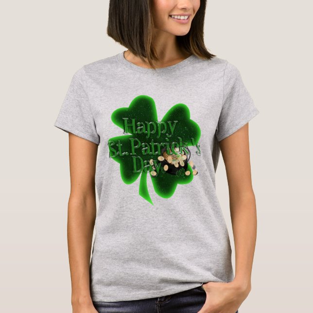 Camiseta St. Patrick's Day Four Leaf Clover (Anverso)