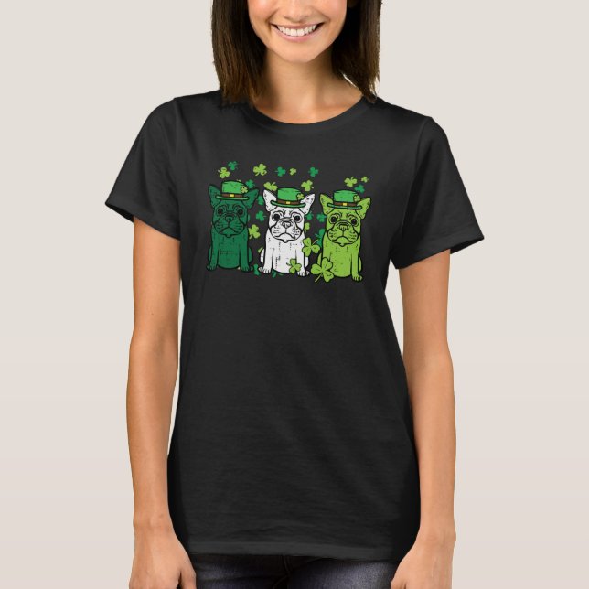 Camiseta St Patricks Day French Bulldogs Dog Frenchie Men W (Anverso)